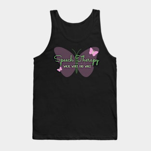 Speech Therapy – Words Find Wings - Purple Butterflies Tank Top